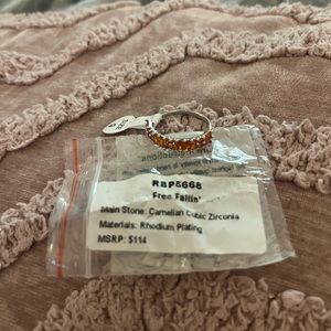 Beautiful Bomb Party Orange Cubic Zirconia band size 9